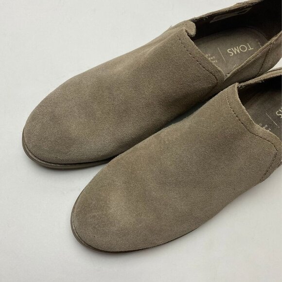 TOMS Women's Beige Suede Slip On Booties Size 8.5 - Picture 2 of 5